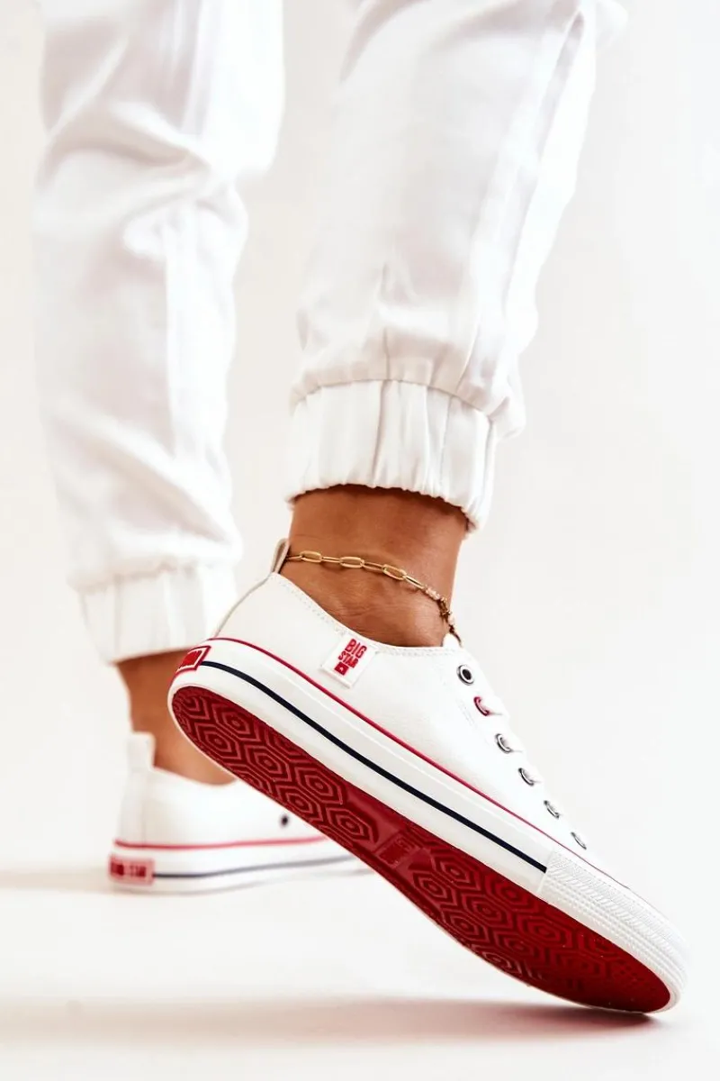 Best Skórzane Trampki BIG STAR JJ274130 Białe Damskie Trampki Damskie Big Star|Trampki Damskie Niskie