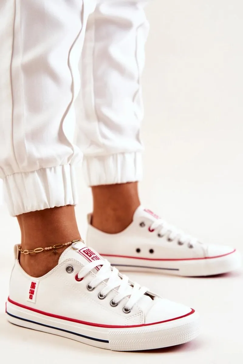 Best Skórzane Trampki BIG STAR JJ274130 Białe Damskie Trampki Damskie Big Star|Trampki Damskie Niskie