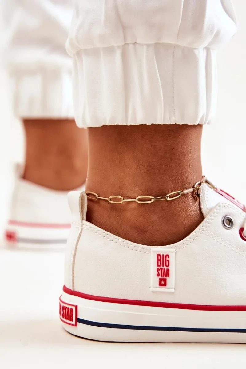 Best Skórzane Trampki BIG STAR JJ274130 Białe Damskie Trampki Damskie Big Star|Trampki Damskie Niskie
