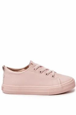 New Big Star Shoes Skórzane Trampki Big Star JJ374022 Nude Różowy