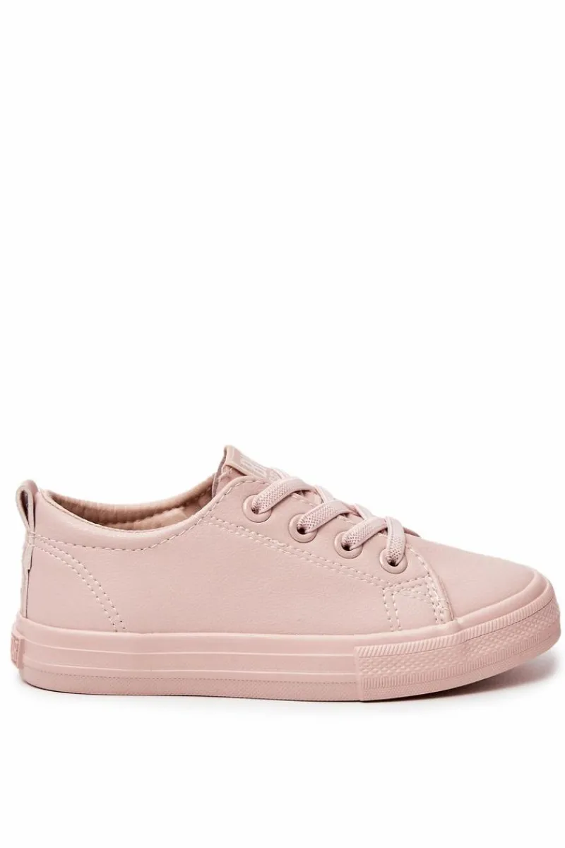 New Big Star Shoes Skórzane Trampki Big Star JJ374022 Nude Różowy