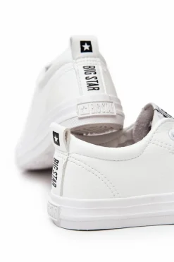 Chłopięce|Dziewczęce></noscript>Big Star Shoes Skórzane Trampki Big Star JJ374024 Białe