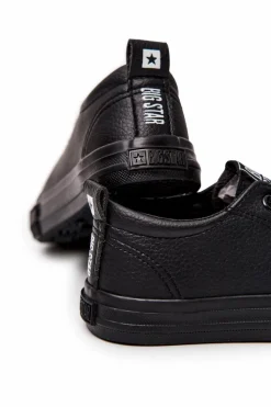 Outlet Big Star Shoes Skórzane Trampki Big Star JJ374025 Czarne