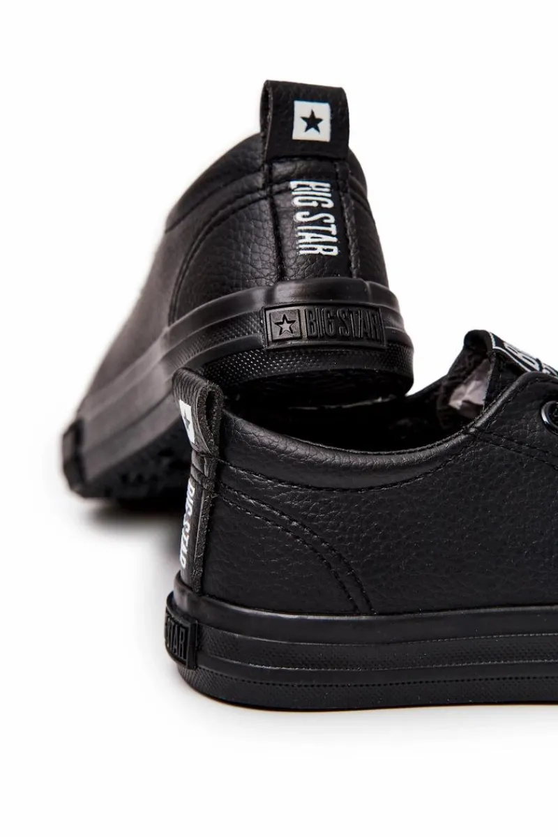 Outlet Big Star Shoes Skórzane Trampki Big Star JJ374025 Czarne