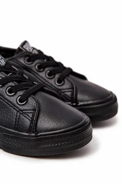 Outlet Big Star Shoes Skórzane Trampki Big Star JJ374025 Czarne