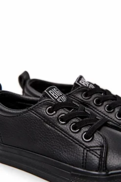 Outlet Big Star Shoes Skórzane Trampki Big Star JJ374025 Czarne