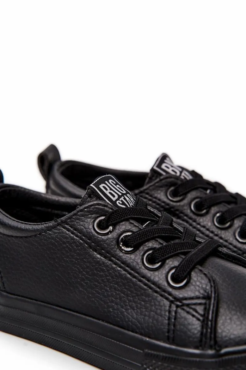 Outlet Big Star Shoes Skórzane Trampki Big Star JJ374025 Czarne