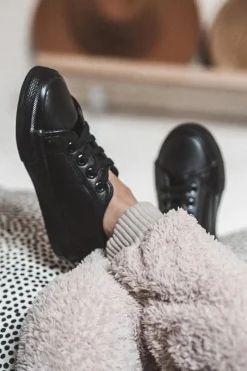 Outlet Big Star Shoes Skórzane Trampki Big Star JJ374025 Czarne