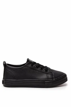 Outlet Big Star Shoes Skórzane Trampki Big Star JJ374025 Czarne