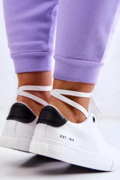 New Skórzane Trampki Big Star JJ274211 Białe Damskie Trampki Damskie Big Star|Trampki Damskie Niskie