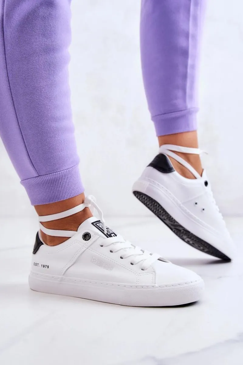 New Skórzane Trampki Big Star JJ274211 Białe Damskie Trampki Damskie Big Star|Trampki Damskie Niskie