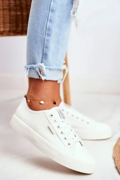 Trampki Damskie Big Star|Trampki Damskie Niskie>Big Star Shoes Skórzane Trampki Damskie Big Star Białe GG274098