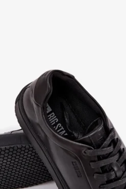 New Skórzane Trampki Sneakersy Męskie Big Star SS174121 Czarne Męskie Trampki Męskie Big Star|Obuwie Sportowe Męskie