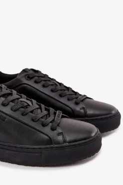 New Skórzane Trampki Sneakersy Męskie Big Star SS174121 Czarne Męskie Trampki Męskie Big Star|Obuwie Sportowe Męskie