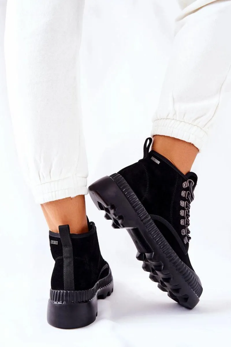 Sale Big Star Shoes Skórzane Trapery Botki Big Star II274363 Czarne Czarny