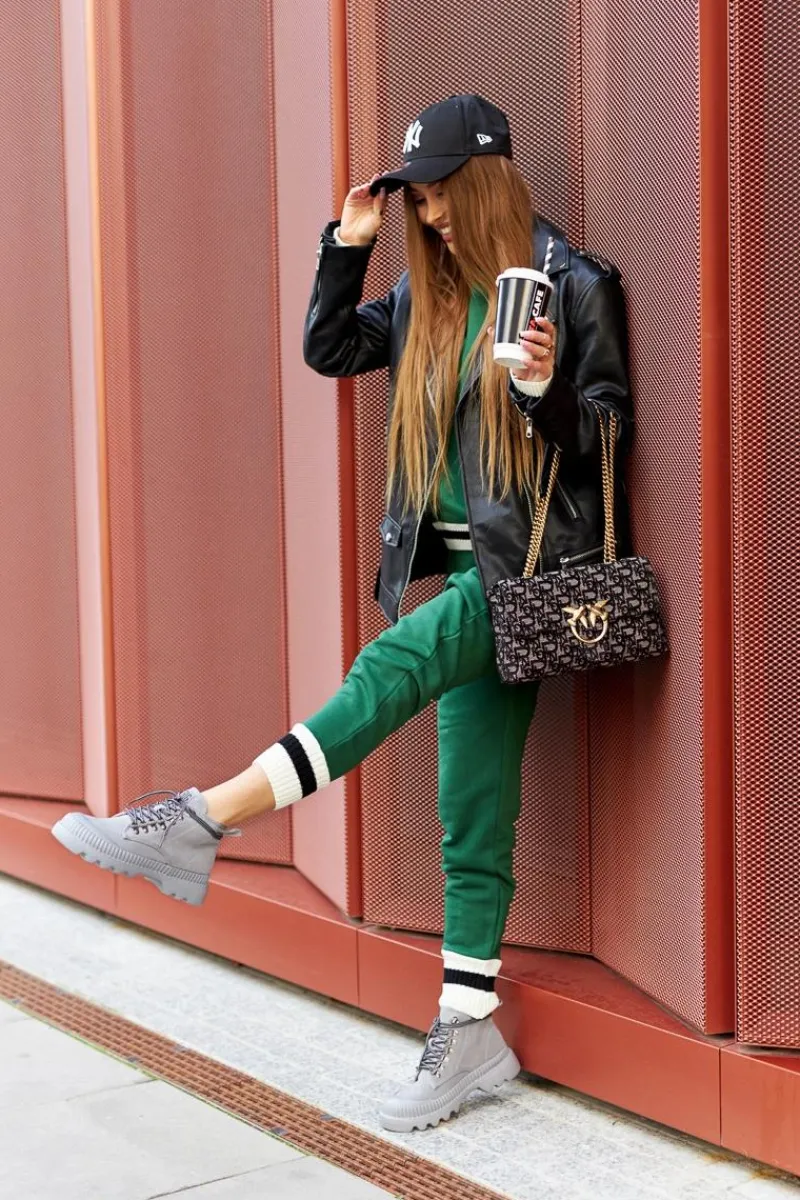 Big Star Shoes Skórzane Trapery Botki Big Star II274365 Szare