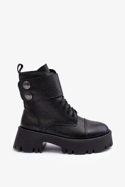 Botki Skórzane|Czarne Botki><noscript><img width=