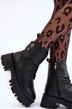 Botki Skórzane|Czarne Botki><noscript><img width=