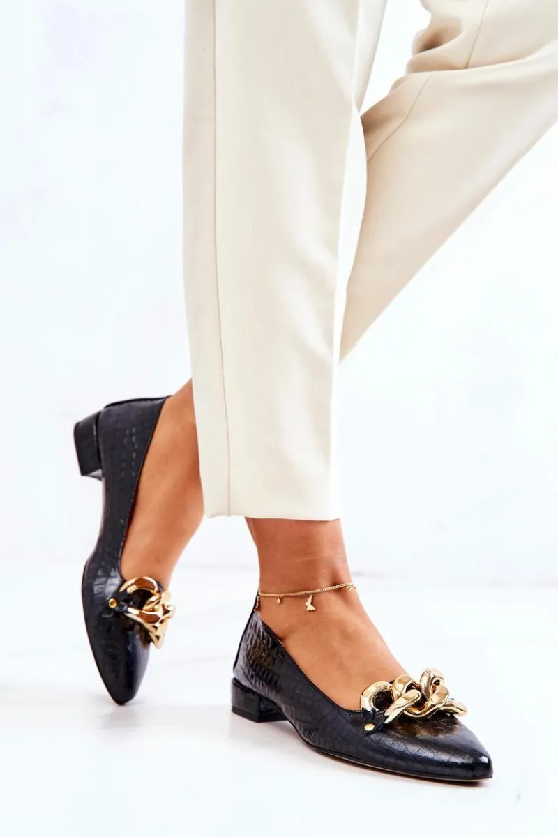 Best Skórzane Wężowe Czółenka Czarne Elissabeth Damskie Czółenka Na Słupku|Czółenka Klasyczne