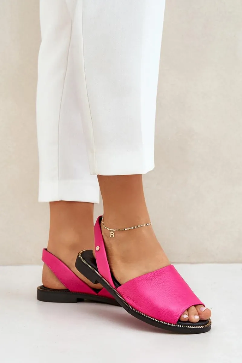 Discount Zazoo Skórzane Wsuwane Sandały 40327 Fuksja Różowy
