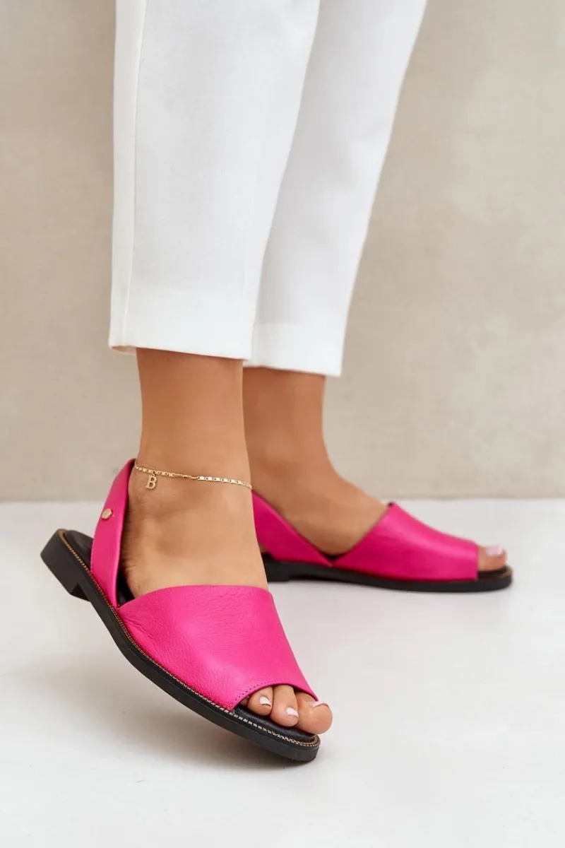 Discount Zazoo Skórzane Wsuwane Sandały 40327 Fuksja Różowy