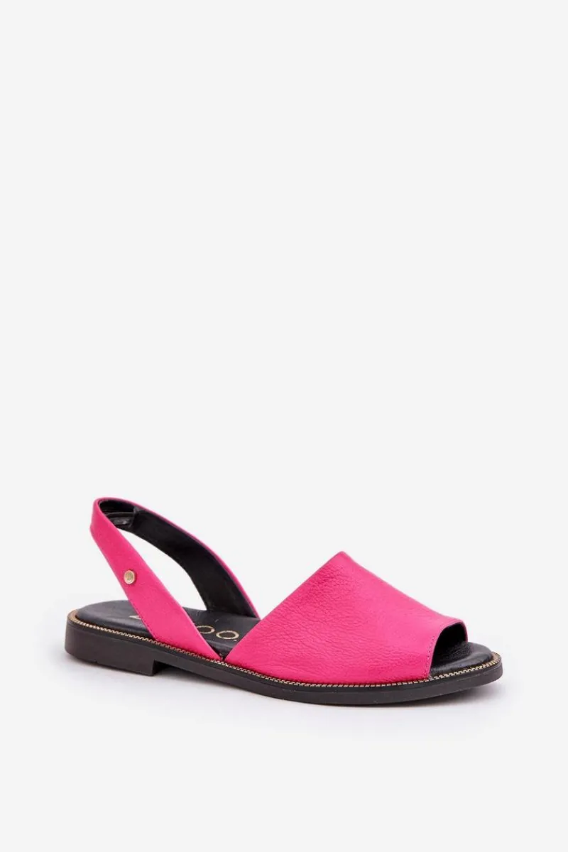 Discount Zazoo Skórzane Wsuwane Sandały 40327 Fuksja Różowy