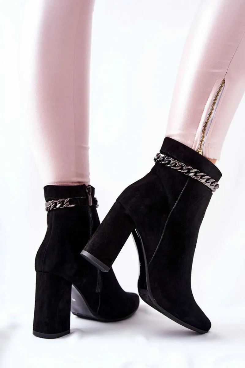 Botki Na Słupku|Czarne Botki>Laura Messi Skórzane Wysokie Botki Czarne 2203