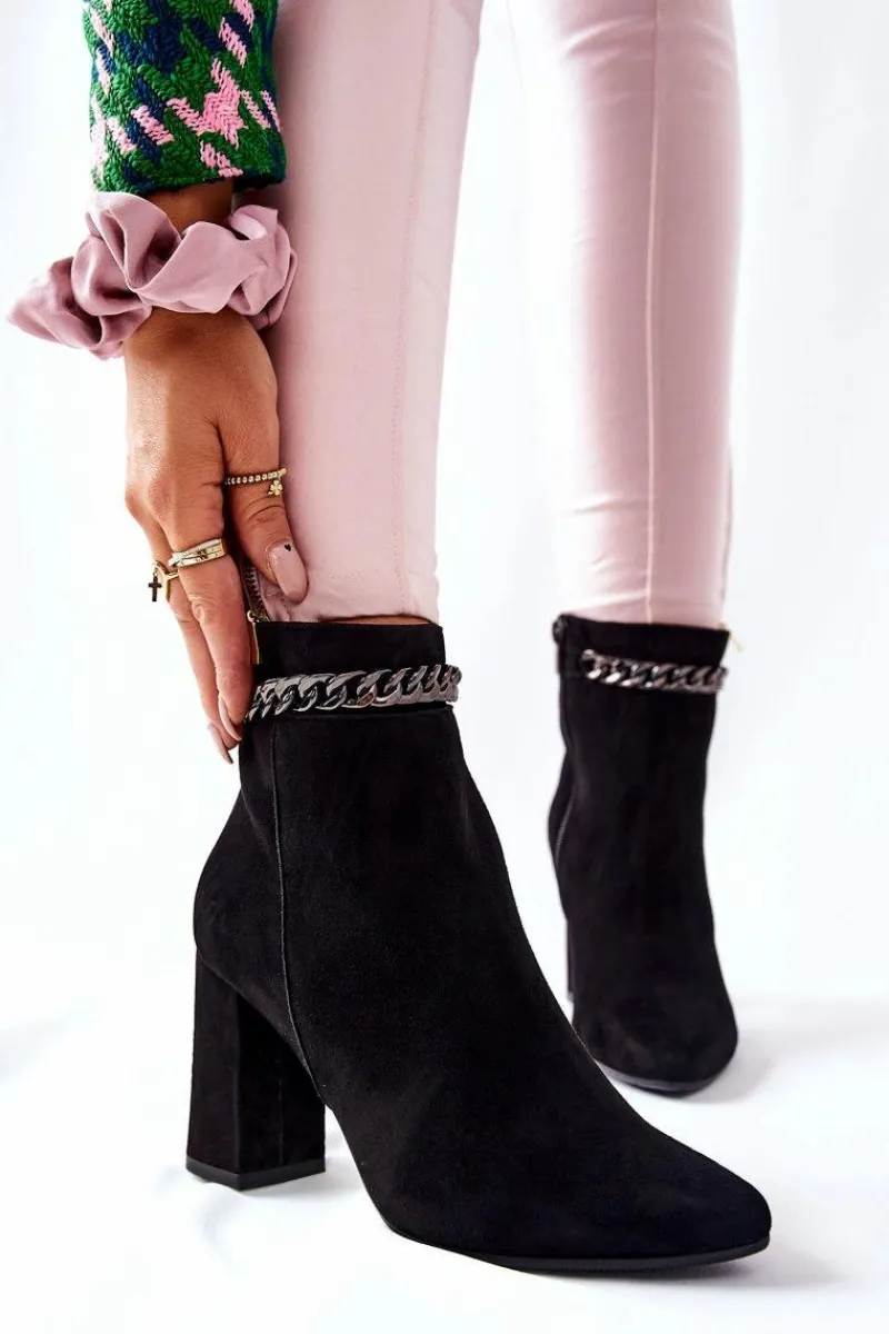 Botki Na Słupku|Czarne Botki>Laura Messi Skórzane Wysokie Botki Czarne 2203