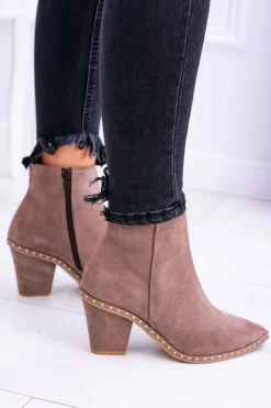 Botki Na Słupku|Brązowe I Beżowe Botki><noscript><img width=