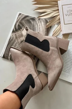 Botki Ocieplane|Botki Skórzane></noscript>Artiker Skórzane Zamszowe Botki Damskie Na Słupku Ocieplane 57C0045 Beżowe Beżowy