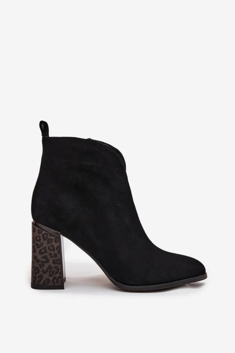 Sale Skórzane Zamszowe Botki Damskie Na Słupku Ocieplane Czarne Zivella Damskie Botki Ocieplane|Botki Na Słupku