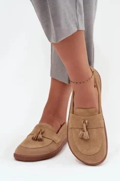 Mokasyny Damskie Zamszowe|Barefoot><noscript><img width=