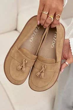 Mokasyny Damskie Zamszowe|Barefoot><noscript><img width=