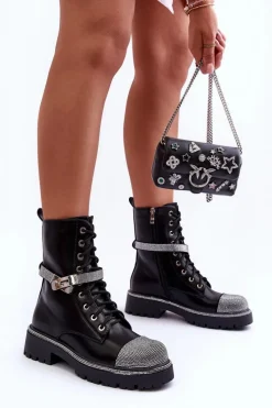 Damskie Trapery|Botki Sznurowane><noscript><img width=