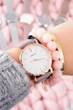 Online Ernest Skórzany Brązowy Damski Zegarek Analogowy