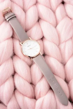 Online Ernest Skórzany Brązowy Damski Zegarek Analogowy