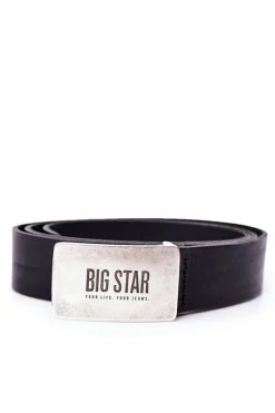 Outlet Skórzany Pasek Męski Big Star HH674119 Czarny Paski