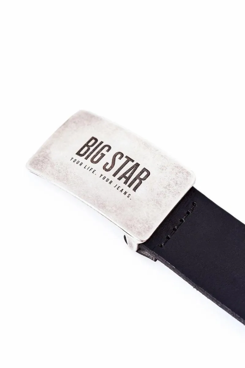 Outlet Skórzany Pasek Męski Big Star HH674119 Czarny Paski