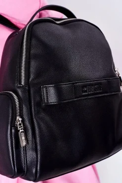 Outlet Big Star Shoes Skórzany Plecak / Nerka 2w1 Big Star HH574056 Czarny