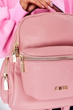 Hot Skórzany Plecak / Nerka 2w1 Big Star HH574059 Różowy Nerki|Plecaki