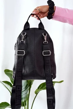 Plecaki>Big Star Shoes Skórzany Plecak Big Star II574080 Czarny