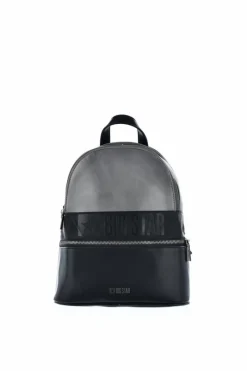 Sale Skórzany Plecak Big Star JJ574024 Czarno-Srebrny Plecaki