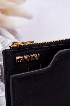 Portfele>Big Star Shoes Skórzany Portfel Big Star HH674009 Czarny