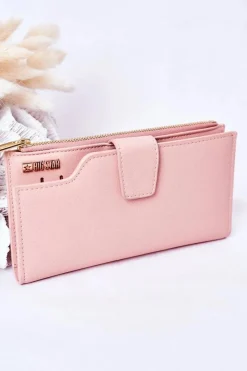 Best Big Star Shoes Skórzany Portfel Big Star HH674011 Różowy