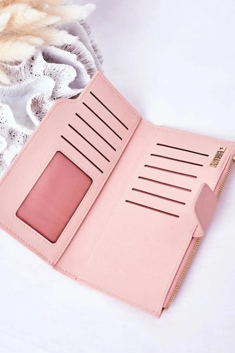 Best Big Star Shoes Skórzany Portfel Big Star HH674011 Różowy