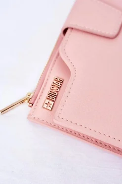 Best Big Star Shoes Skórzany Portfel Big Star HH674011 Różowy