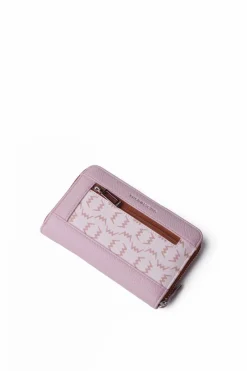 Clearance Boto Skórzany Portfel Na Suwak Różowo-Brązowy Merina