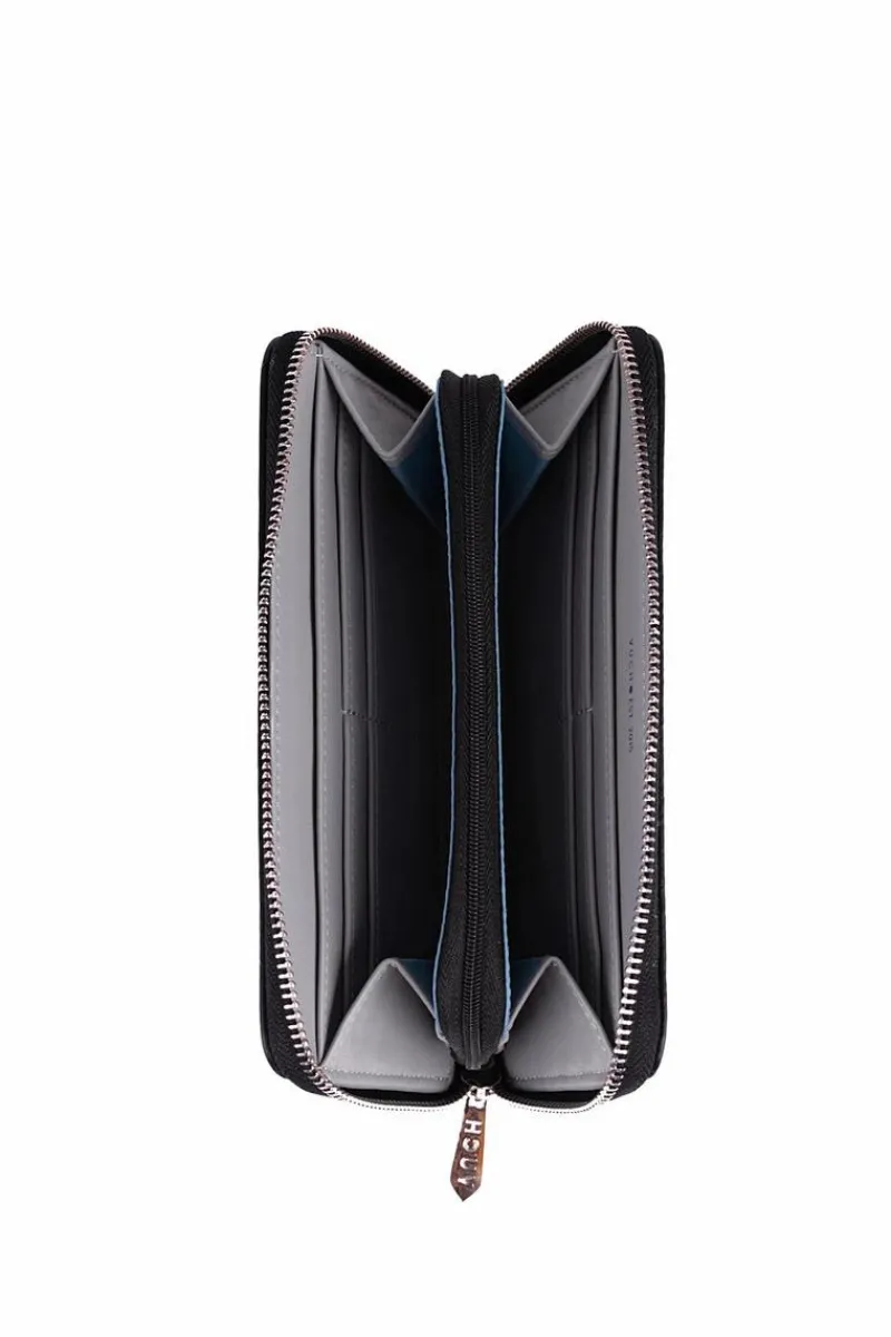 Best Boto Skórzany Portfel Na Suwak Czarny Mille