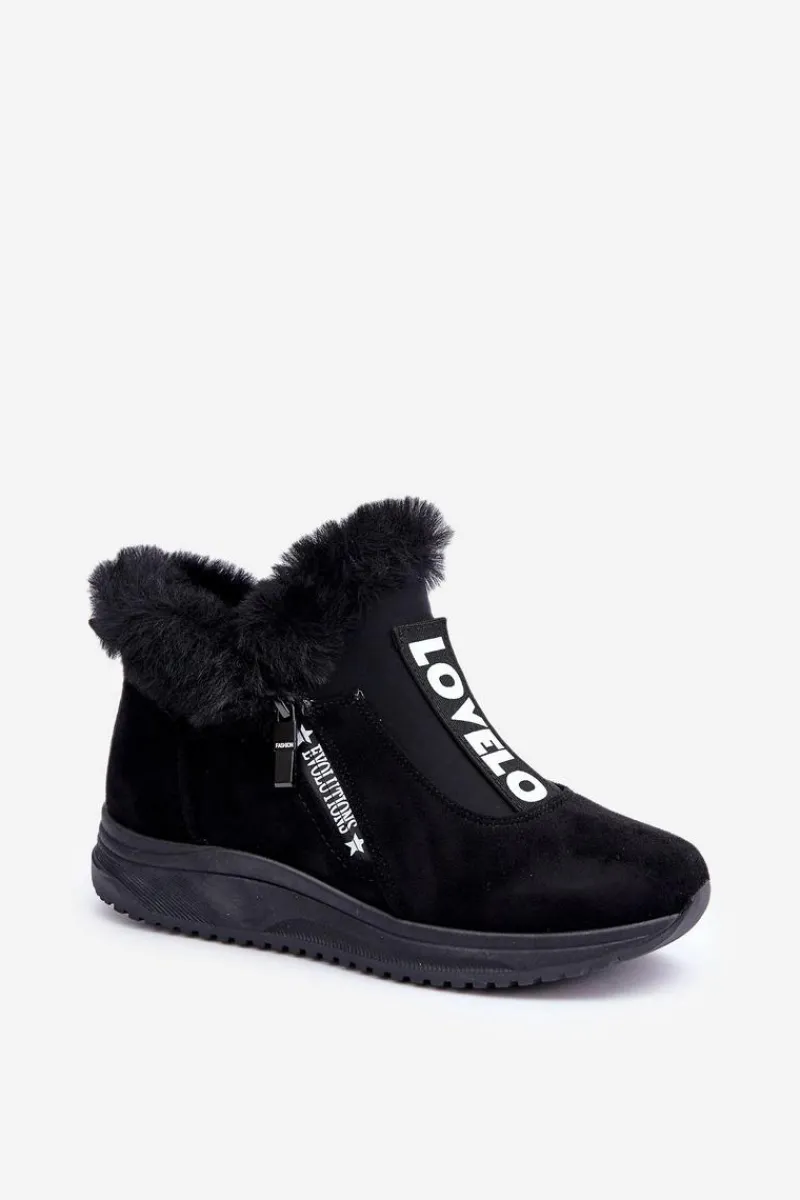 Sale Sneakersy Botki Damskie Z Futerkiem Czarne Zeriana Damskie Sneakersy Damskie|Botki Sznurowane