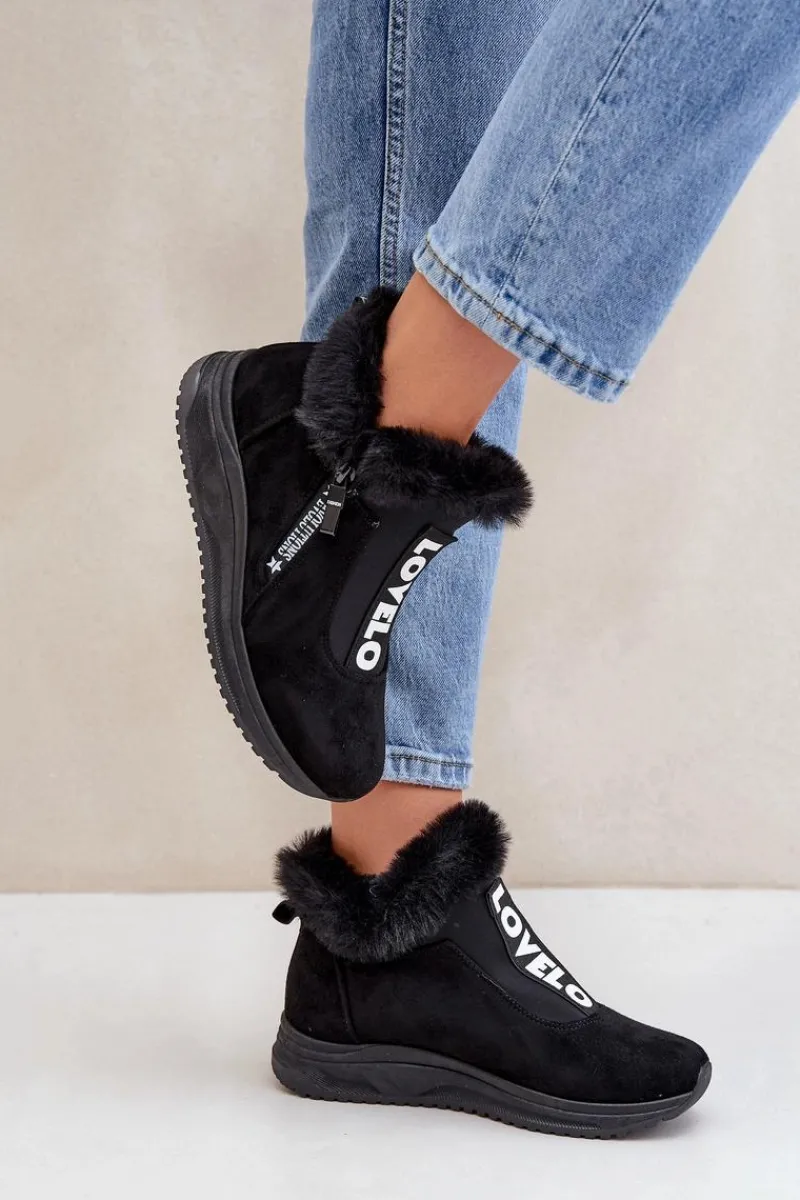 Sale Sneakersy Botki Damskie Z Futerkiem Czarne Zeriana Damskie Sneakersy Damskie|Botki Sznurowane